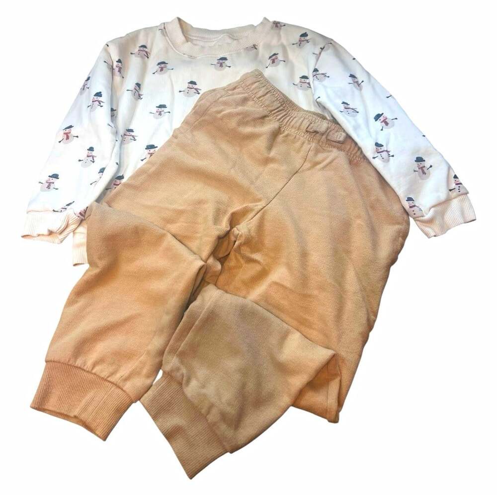 Little Planet by Carter's 4T 2pc Fleece Sweatshirt & Pants Set Snowman Cotton